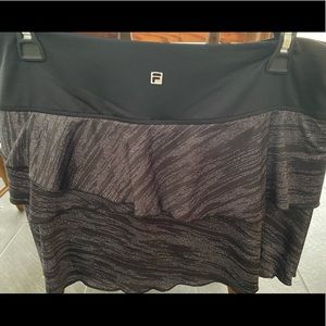 Fila Grey/Black two tiered tennis skirt